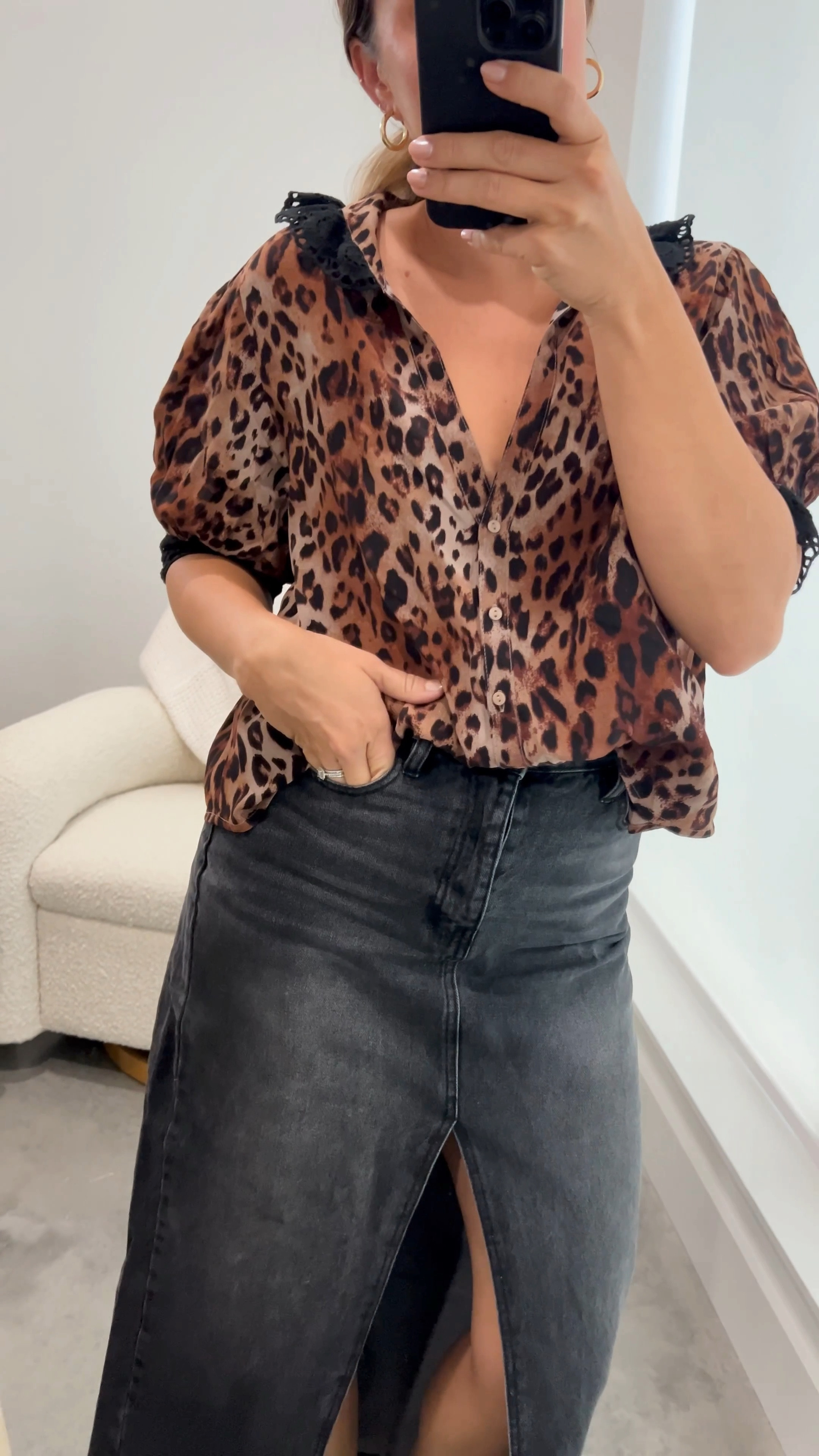 Ok! I’m so into the denim skirt trend! But this leopard top is fire and I’m wearing size small! 🔥 

#LTKWorkwear