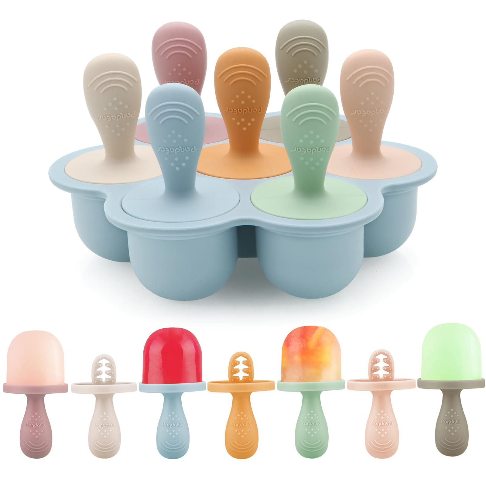 PandaEar Silicone Popsicle Molds for Toddlers, Mini Breastmilk & Fruit Juice Freezer Mold with St... | Amazon (US)