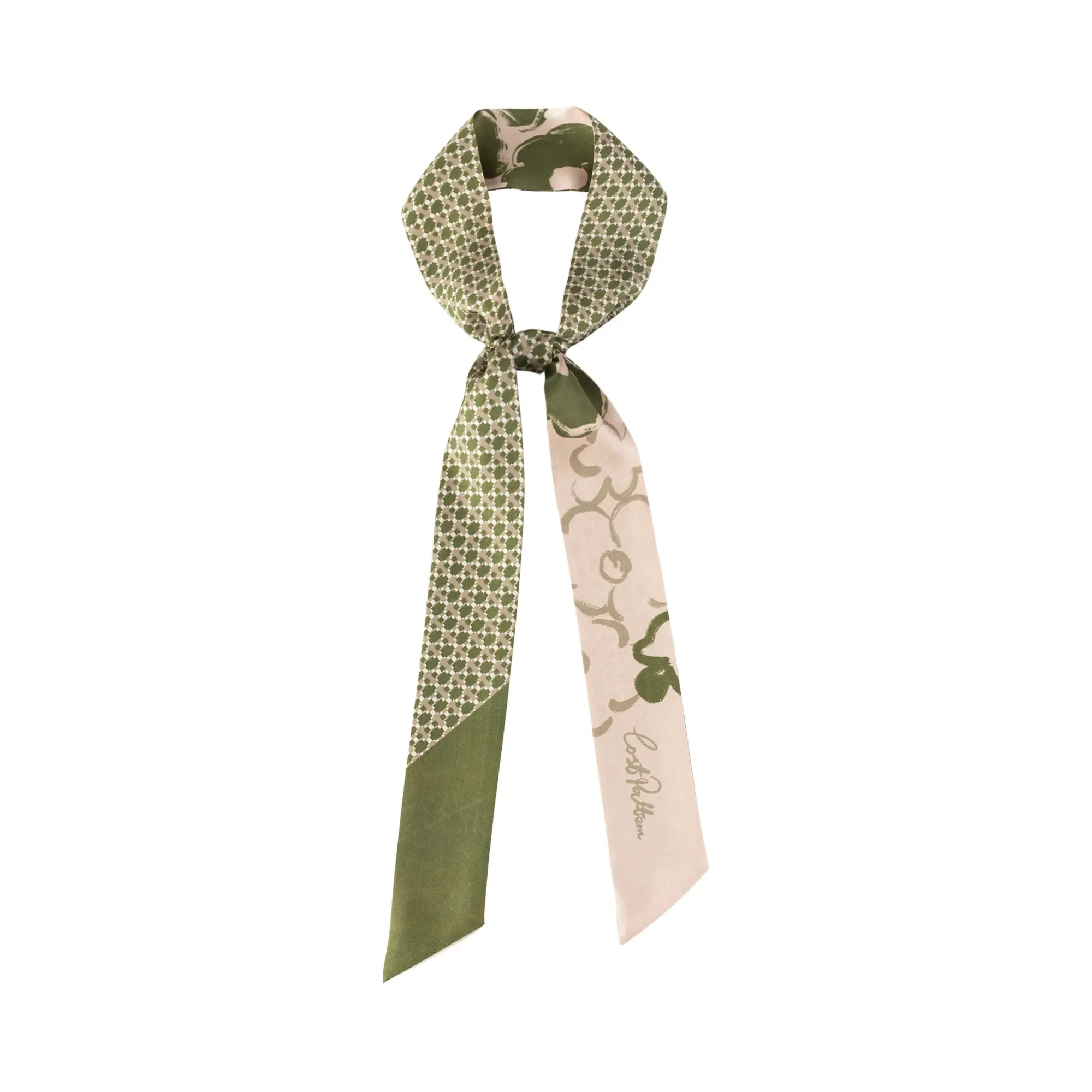 Lost Pattern NYC ""Floral Houndstooth"" Silk Skinny Scarf - Green at Nordstrom | Nordstrom