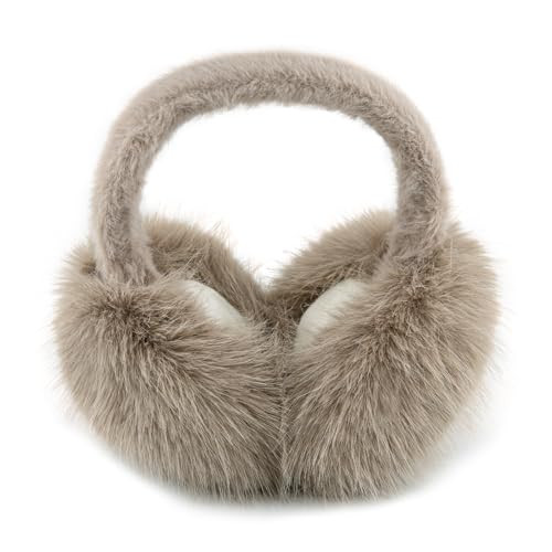 Ear Muffs for Winter Women Girls Faux Fur Fuzzy Earmuffs Foldable Ear Warmer Fleece Lining Ear Co... | Amazon (US)