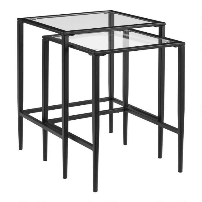 Metal and Glass Cristene Nesting Tables 2 Piece Set | World Market