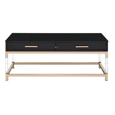 44" Adiel Coffee Table Black/Gold - Acme Furniture | Target