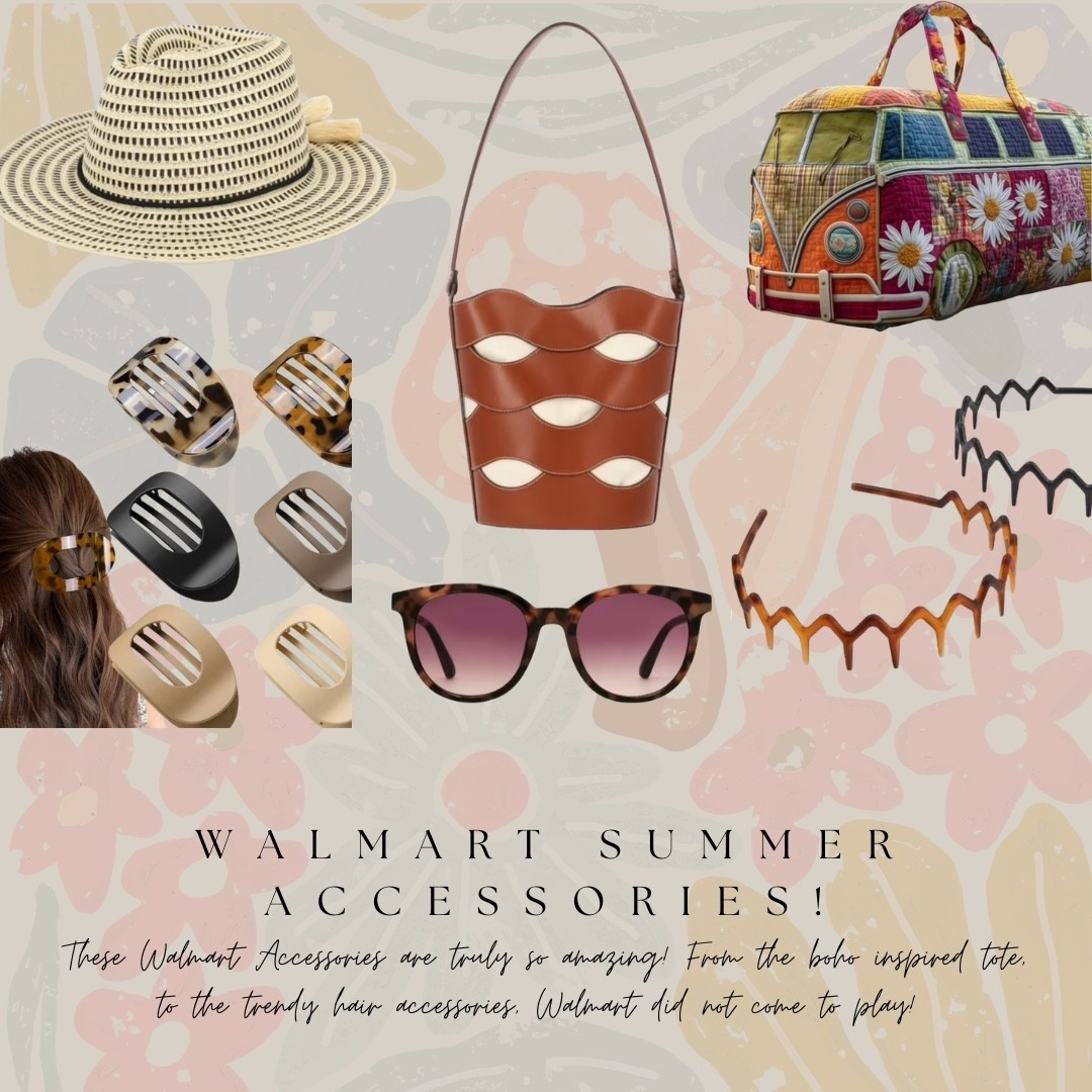 Walmart summer accessories — ALL under $25! 🌼🕶️ From the cutest boho VW bus weekender bag to tortoise sunnies, claw clips, zigzag headbands, and that woven cutout bucket bag… Walmart did NOT come to play this season. These are the perfect affordable finds to elevate every summer outfit. Linking everything here!

#WalmartFinds #WalmartFashion #SummerAccessories #AffordableFashion #BohoStyle #WalmartStyle #LTKFindsUnder25 #LTKSummer #LTKItBag

#LTKgrwm #LTKdayinmylife #LTKSeasonal