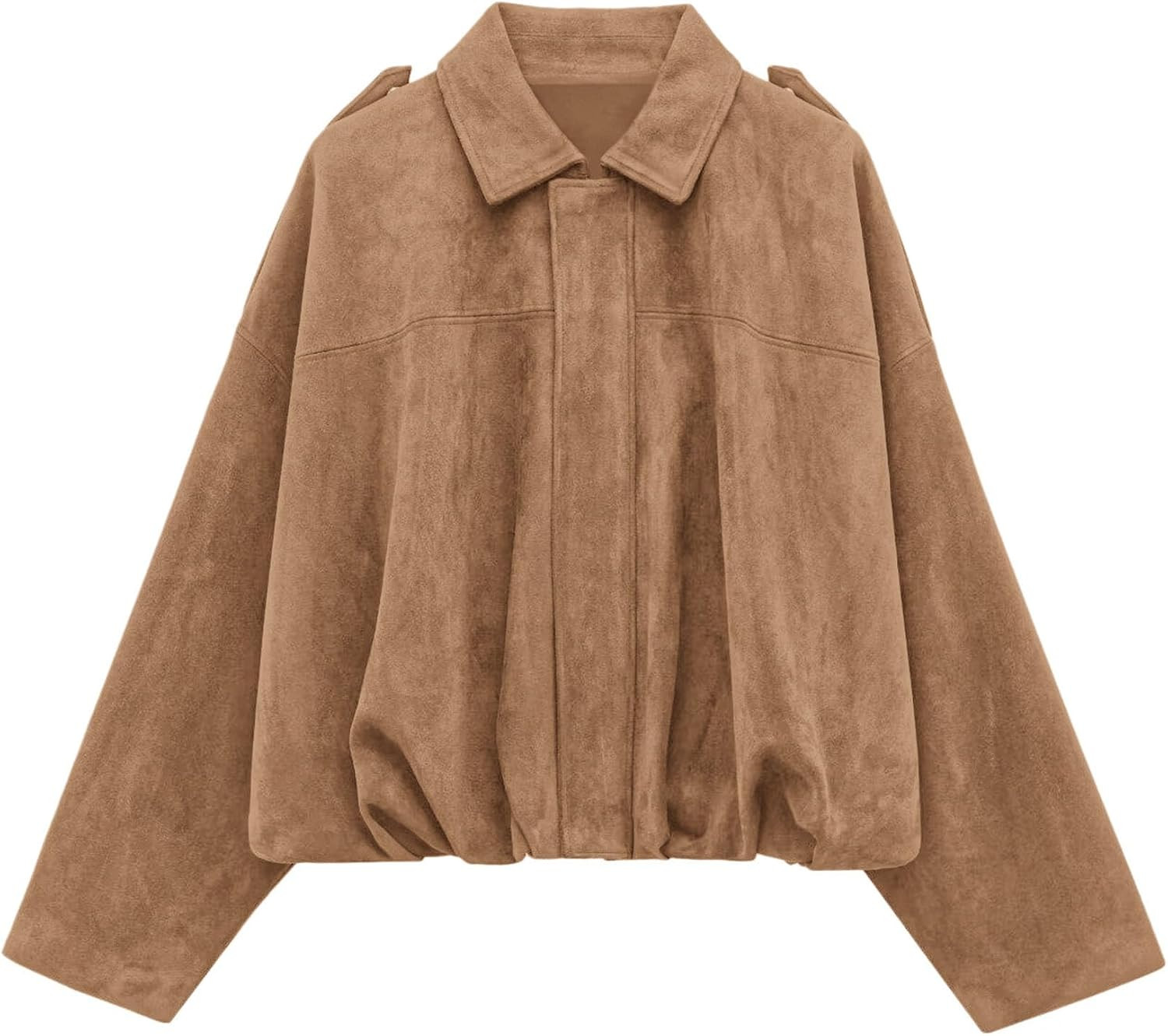 PRETTYGARDEN Women's Faux Suede Cropped Bomber Jacket | Amazon (US)