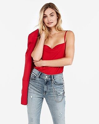 Express Womens Express One Eleven Drape Front Cami Red Women's Xs Red Xs | Express