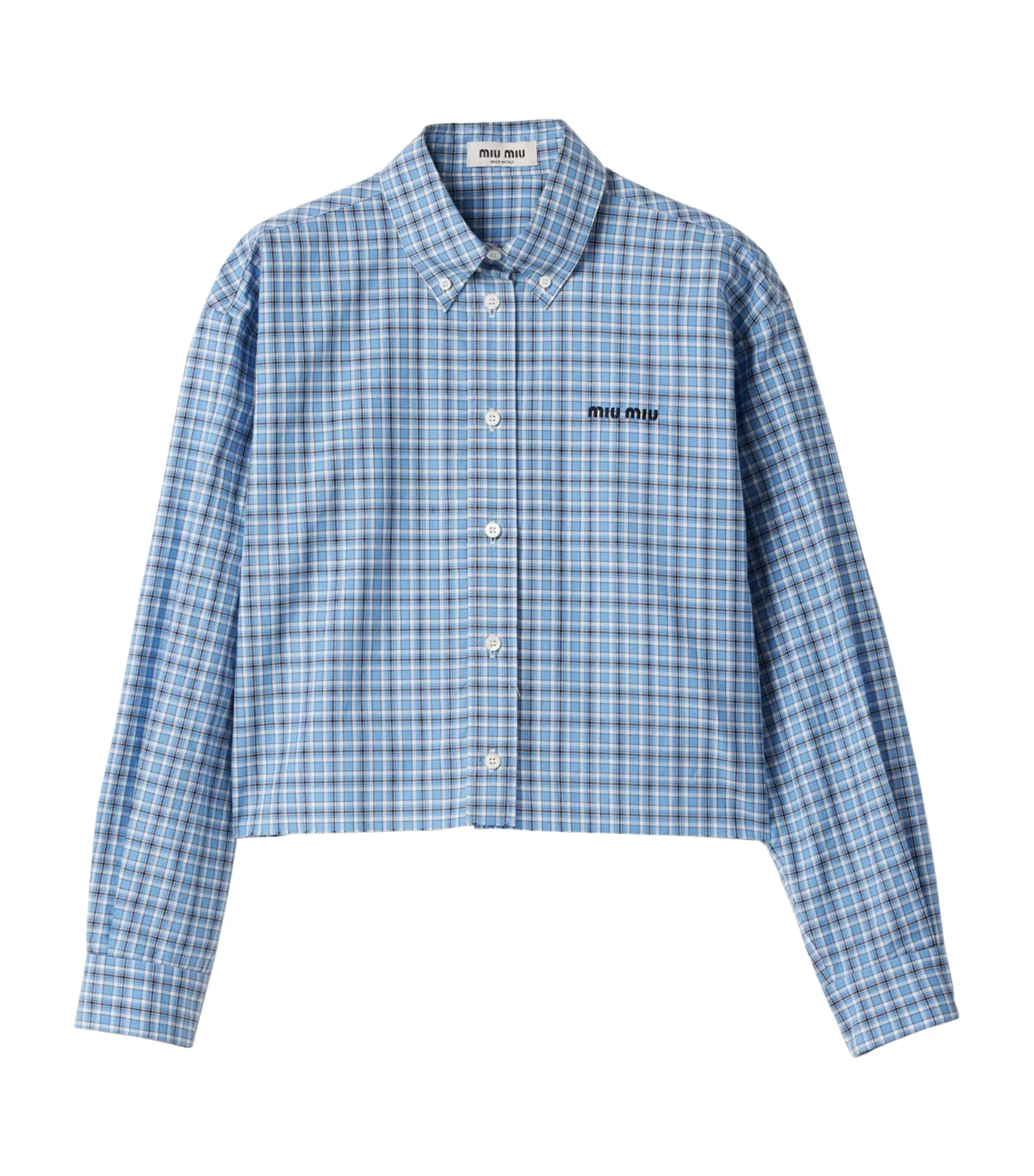 Miu Miu Cotton Poplin Check Shirt | Harrods