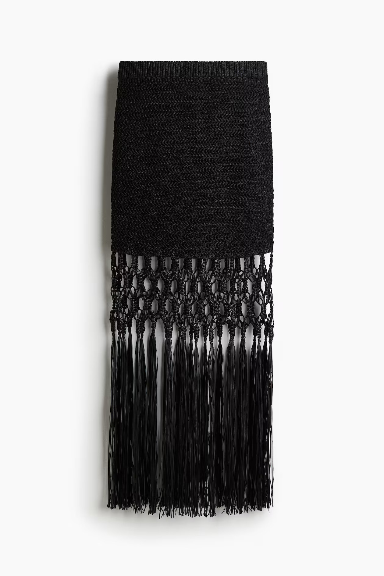 Falda efecto crochet con flecos - Negro - MUJER | H&M ES | H&M (FR, IT, ES, PT, BE)
