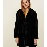Petite Black Faux Fur Coat New Look | New Look (UK)