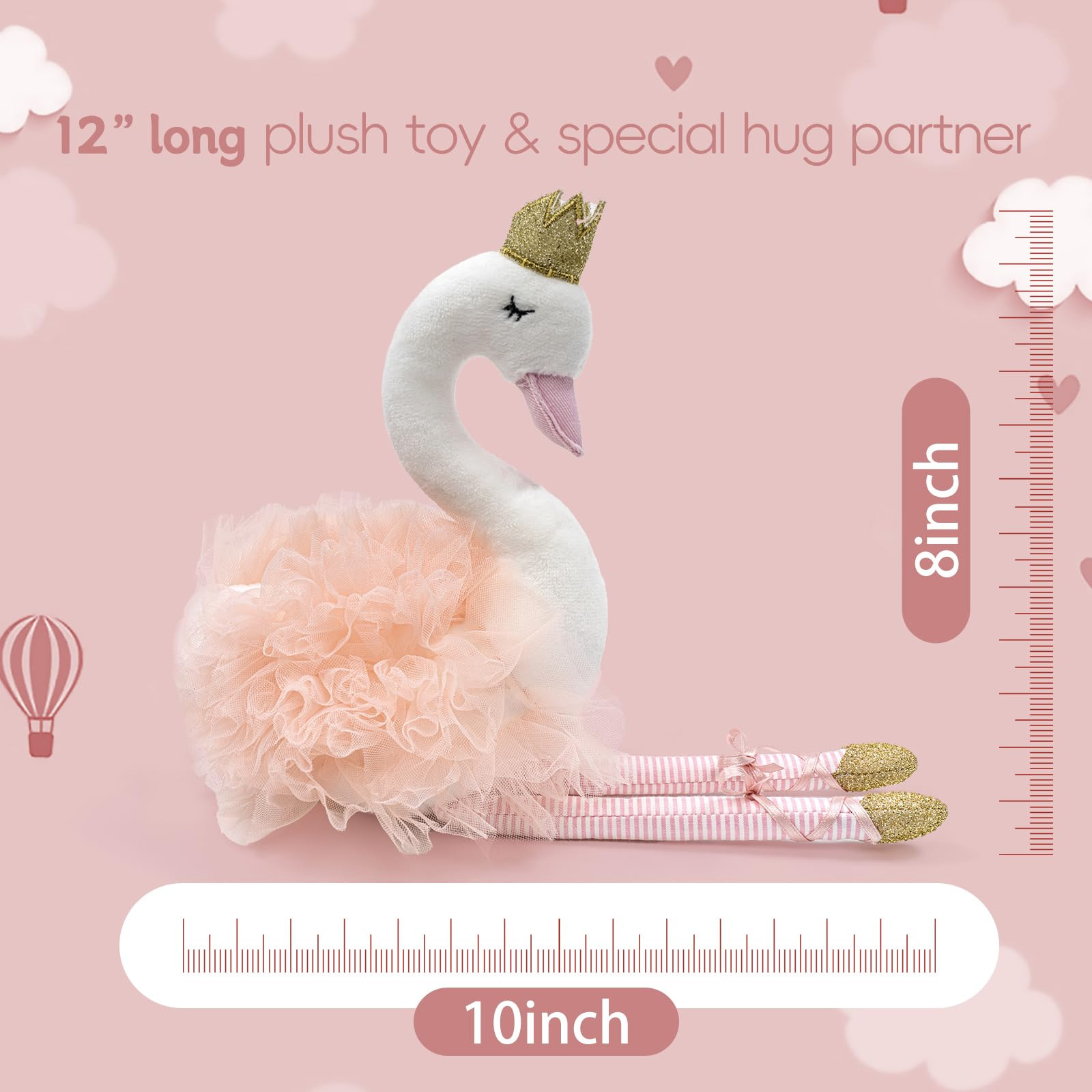 Amazon.com: Mikee Fluffie Plush Toy Stuffed Animals Ballet Swan for Girls 12in Tall, Stuffed Animals for Kids : Toys & Games | Amazon (US)
