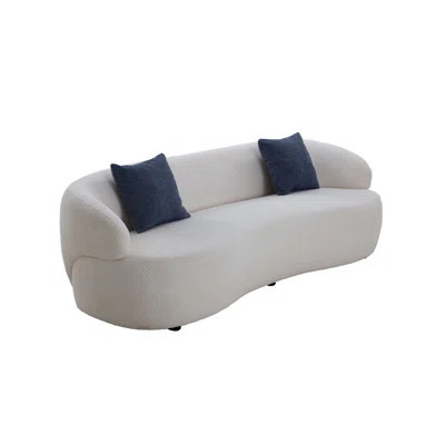 Mid Century Modern Curved Sofa, 3 Seat Cloud Couch Boucle Sofa Fabric Couch For Living Room, Bedroom, Office | Wayfair North America