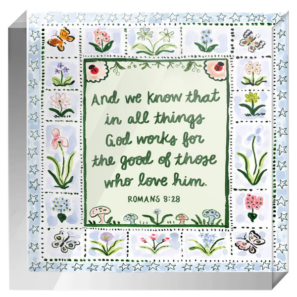 Romans 8:28 Angel Verse Block | Evelyn Henson