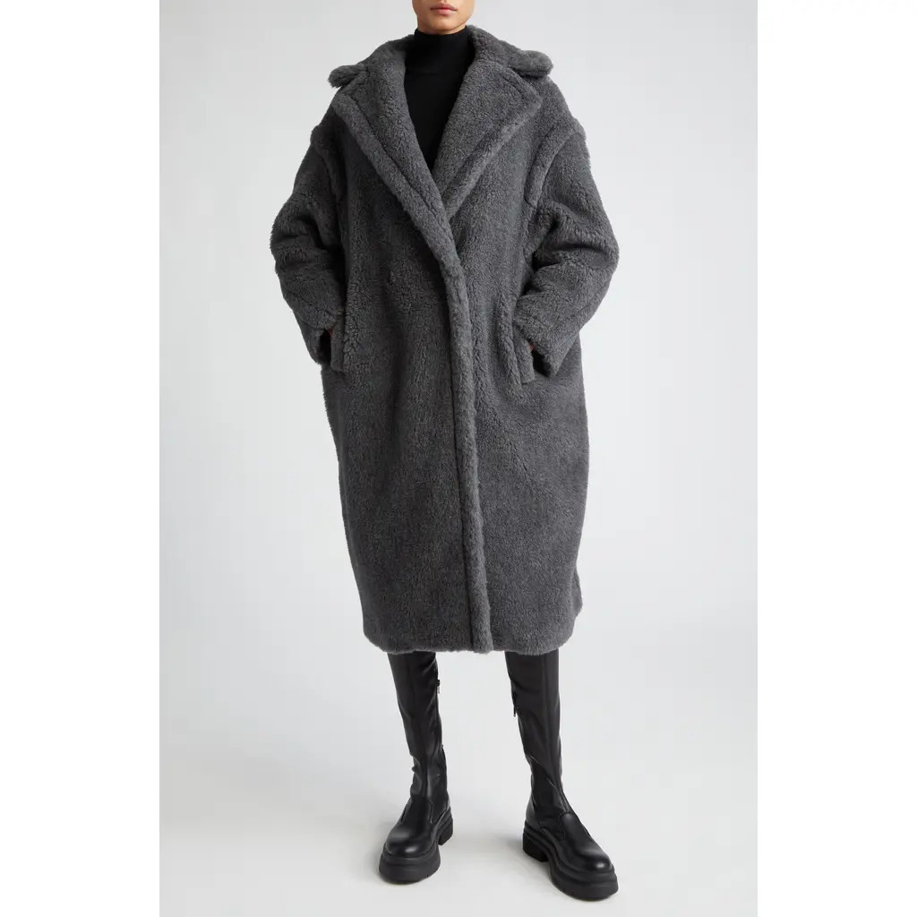 Max Mara Teddy Bear Icon Coat in Medium Grey at Nordstrom, Size Small | Nordstrom