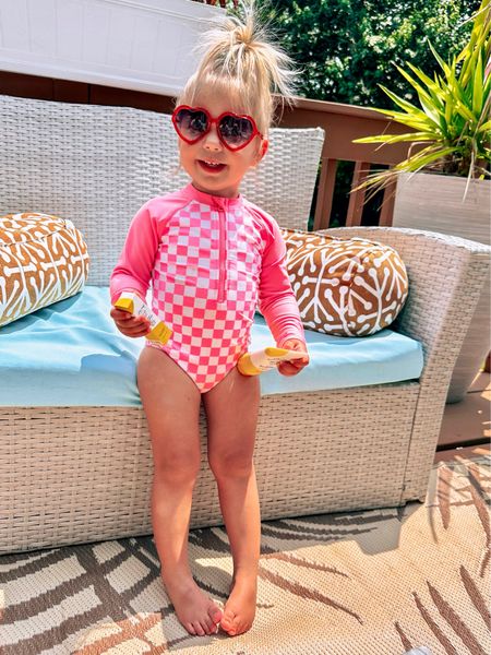 Walmart toddler swimsuit 

Amazon heart shaped sunglasses 

Tubby Todd toddler sunscreen 

#LTKswim #LTKbaby #LTKkids