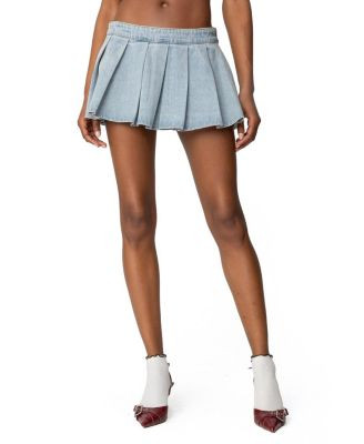 Elyssa Pleated Denim Mini Skort | Bloomingdale's (US)