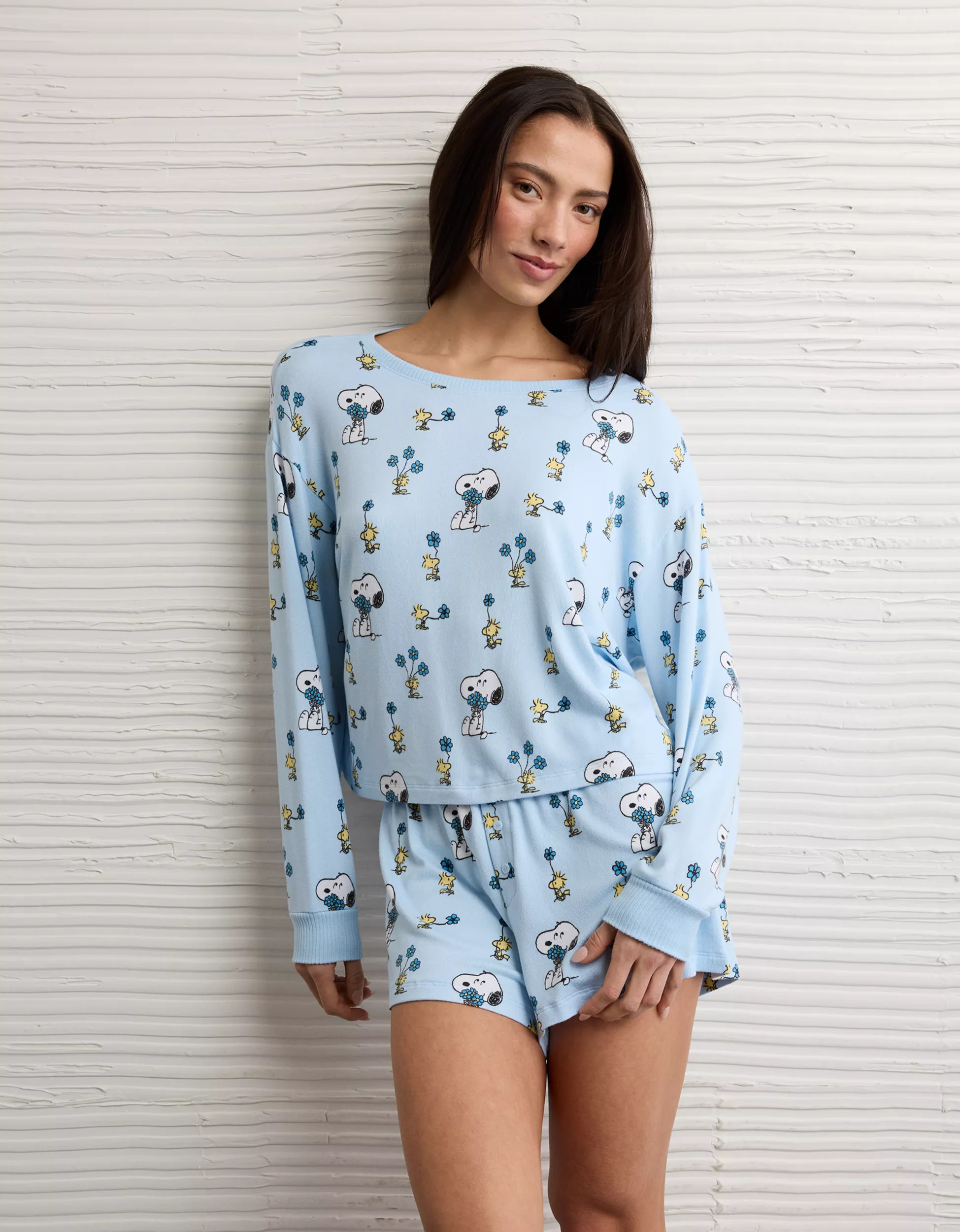 AE Luxe Plush Snoopy PJ Set | American Eagle Outfitters (US & CA)