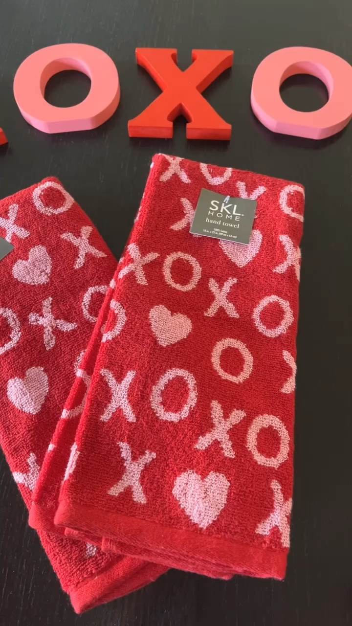 XOXO ❤️ Valentine  towels and wood letters.  Adorable for tray styling! Follow @lifeinmyarizonahome for more inspiration. 

#LTKSeasonal #LTKWatchNow #LTKHome