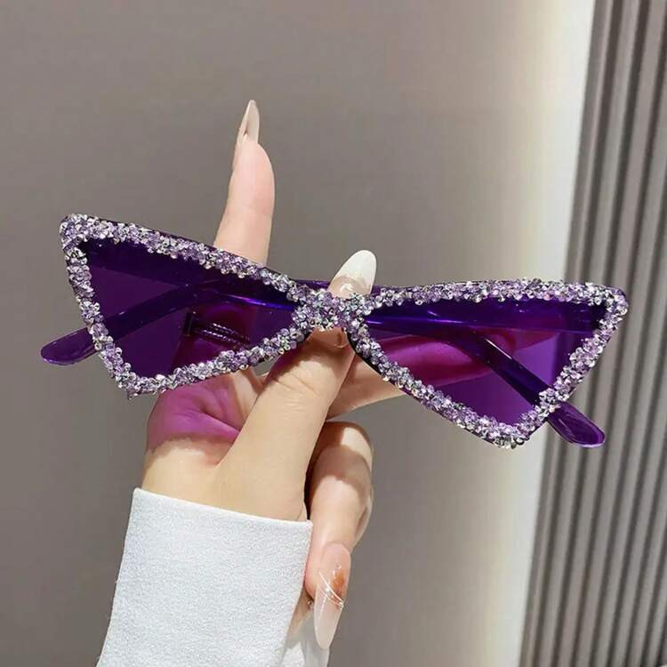 Fashion Triangle Rhinestone Sunglasses Fashion Sunglasses For Women Irregular Hip-Hop Sunshade Glasses | SHEIN