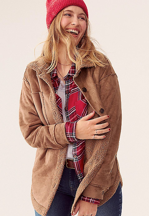 Cognac Shearling Jacket | Maurices