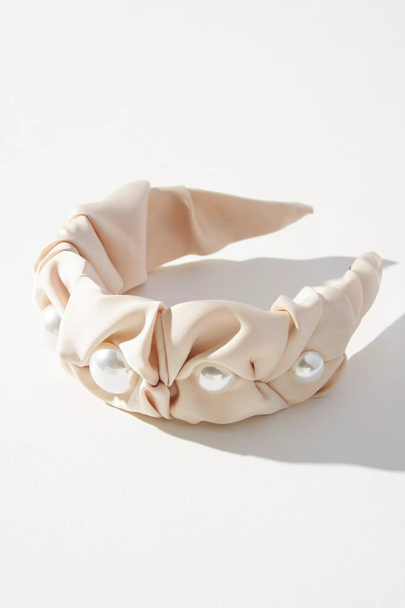 Wide Scrunch Pearl Headband | Anthropologie (US)