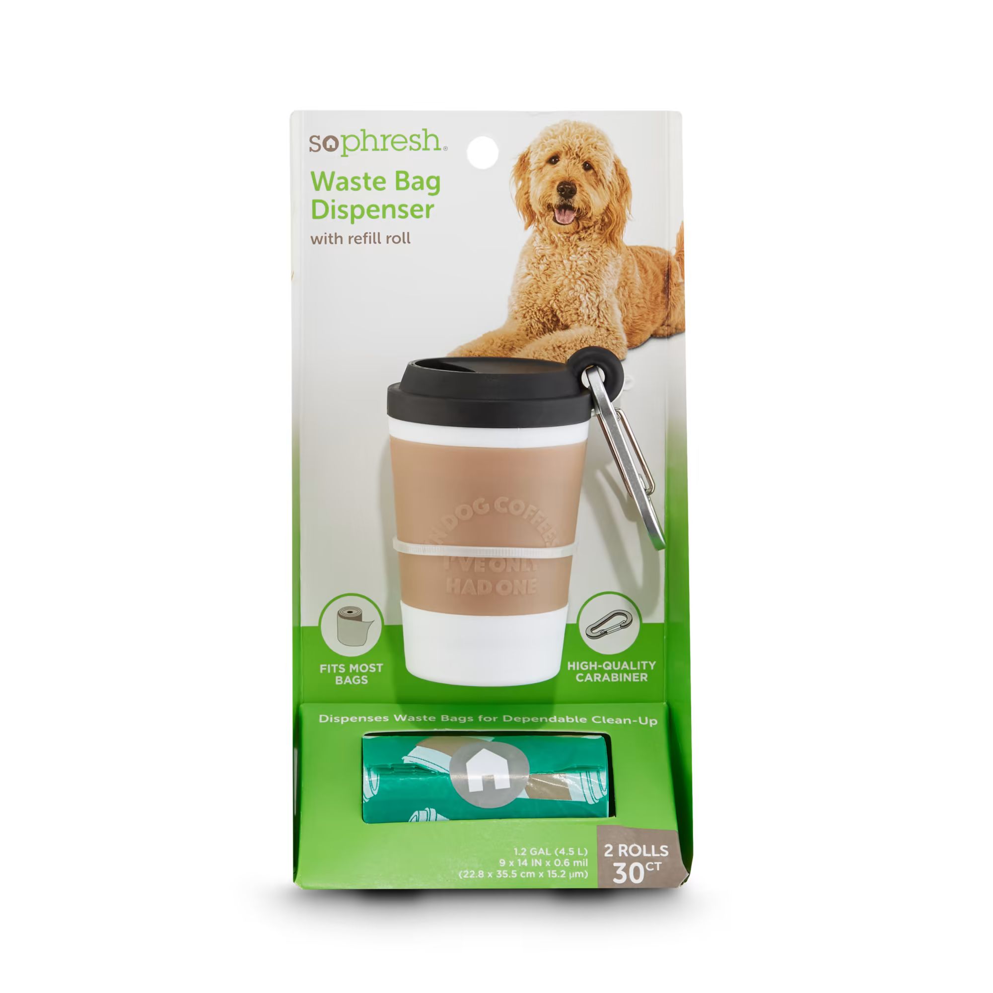 So Phresh Coffee Cup Dog Waste Bag Dispenser & Refill Rolls | Petco