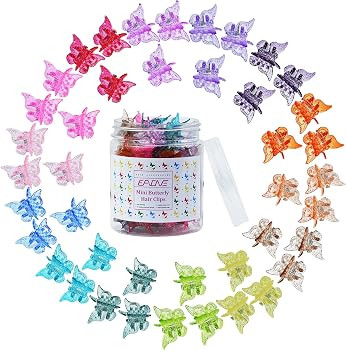 EAONE 50 Pieces Butterfly Hair Clips Pastel Mini Cute Hair Accessories for 90s Girls Women with B... | Amazon (US)