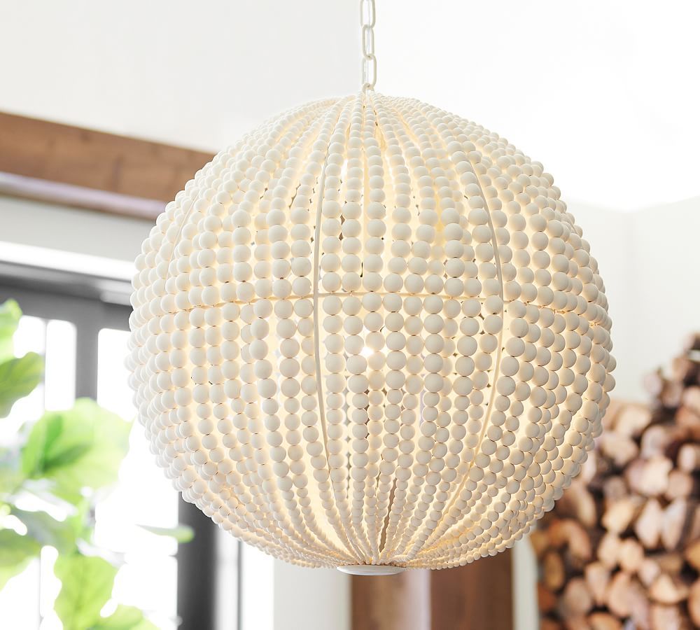 Bristol Wood Bead Globe Pendant | Pottery Barn (US)