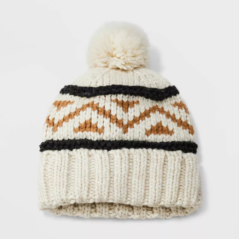 Women's Fair Isle Beanie with Pom - Universal Thread™ | Target