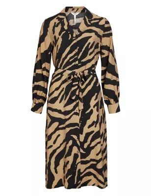 Online only     OBJECT  Zebra Print Midaxi Shirt Dress  Product code: T824706 | Marks & Spencer (UK)