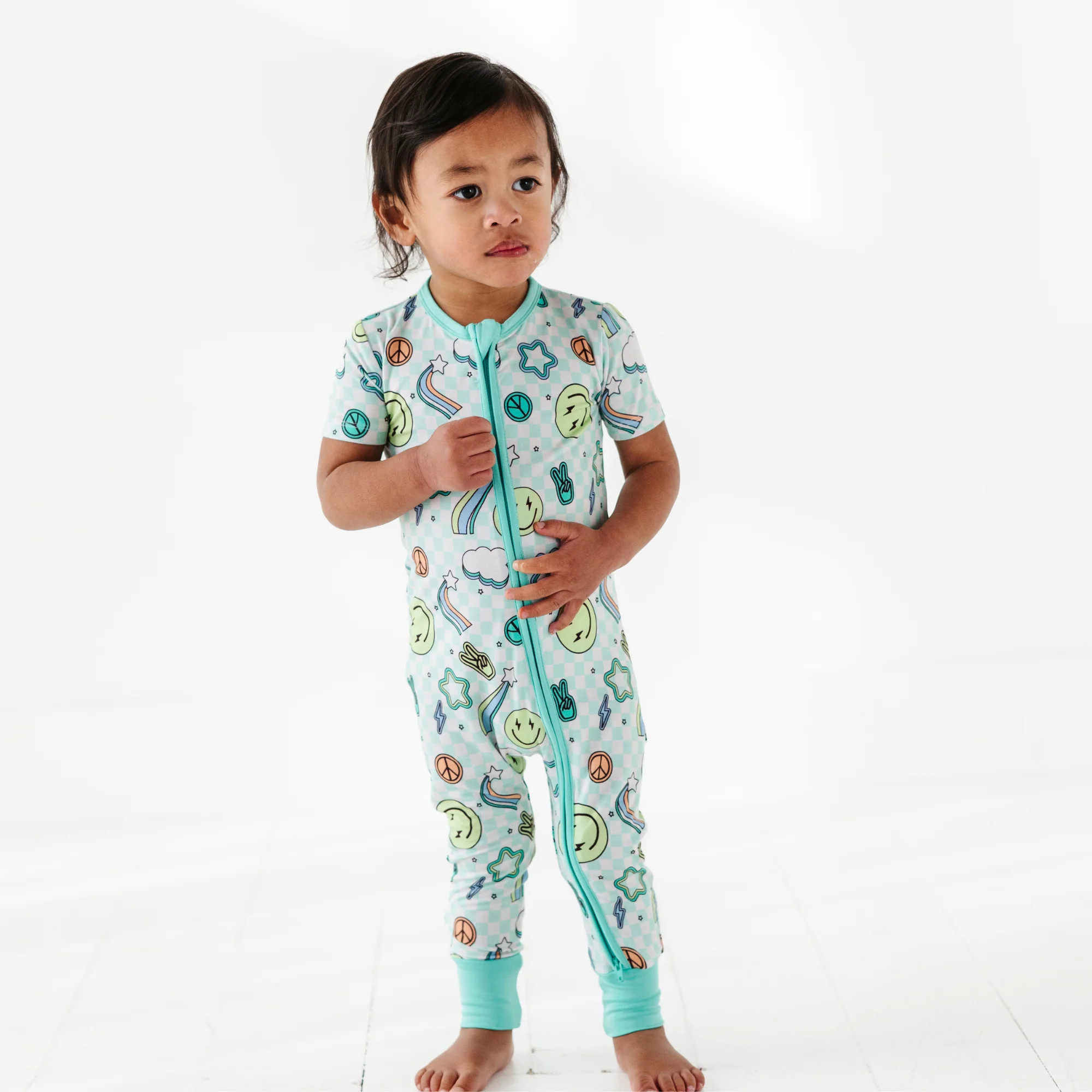 Peace, Love, and Good Dreams  Short Sleeve Romper | Kiki + Lulu