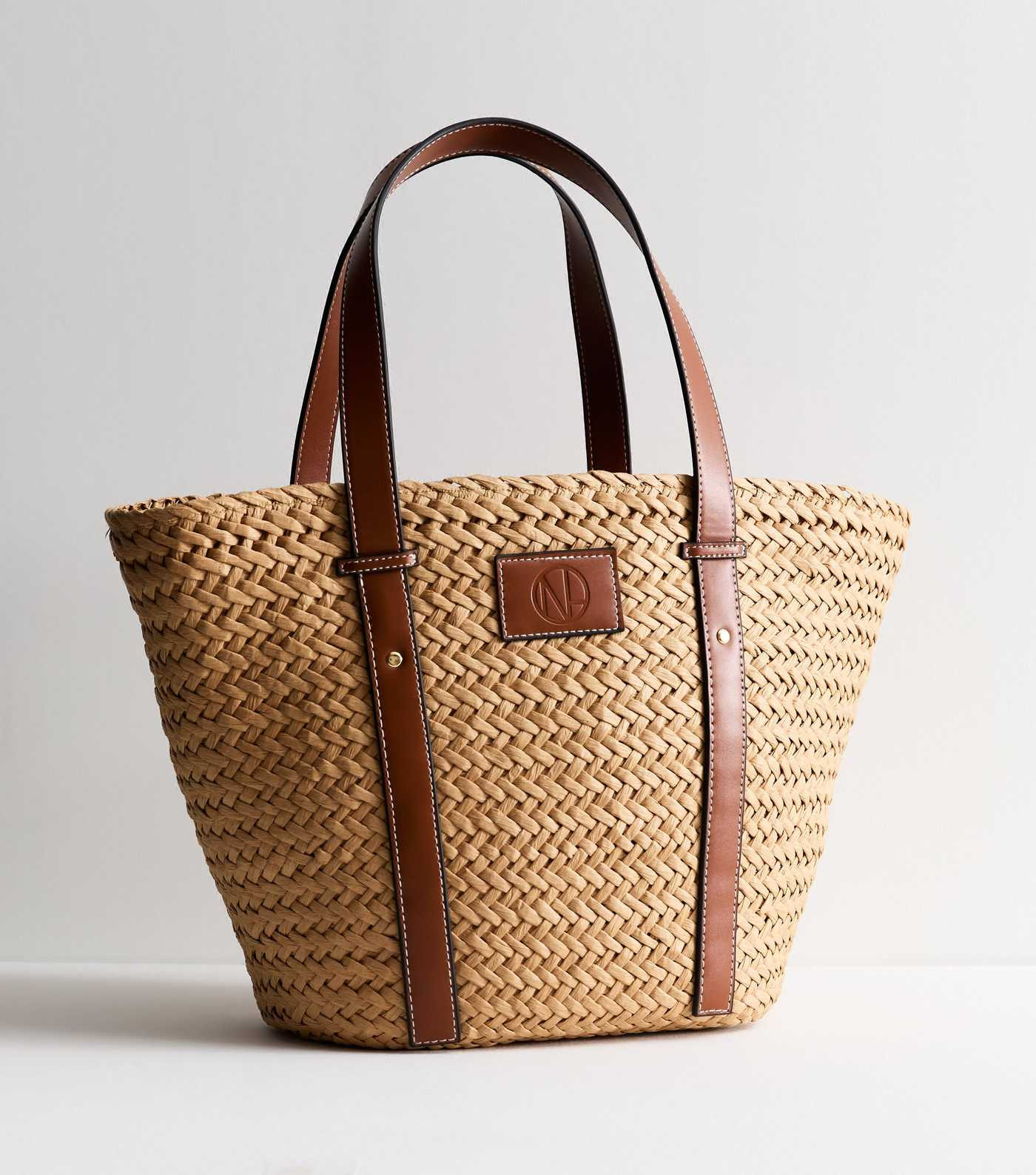 Stone Raffia Large Basket Bag | New Look | New Look (UK)