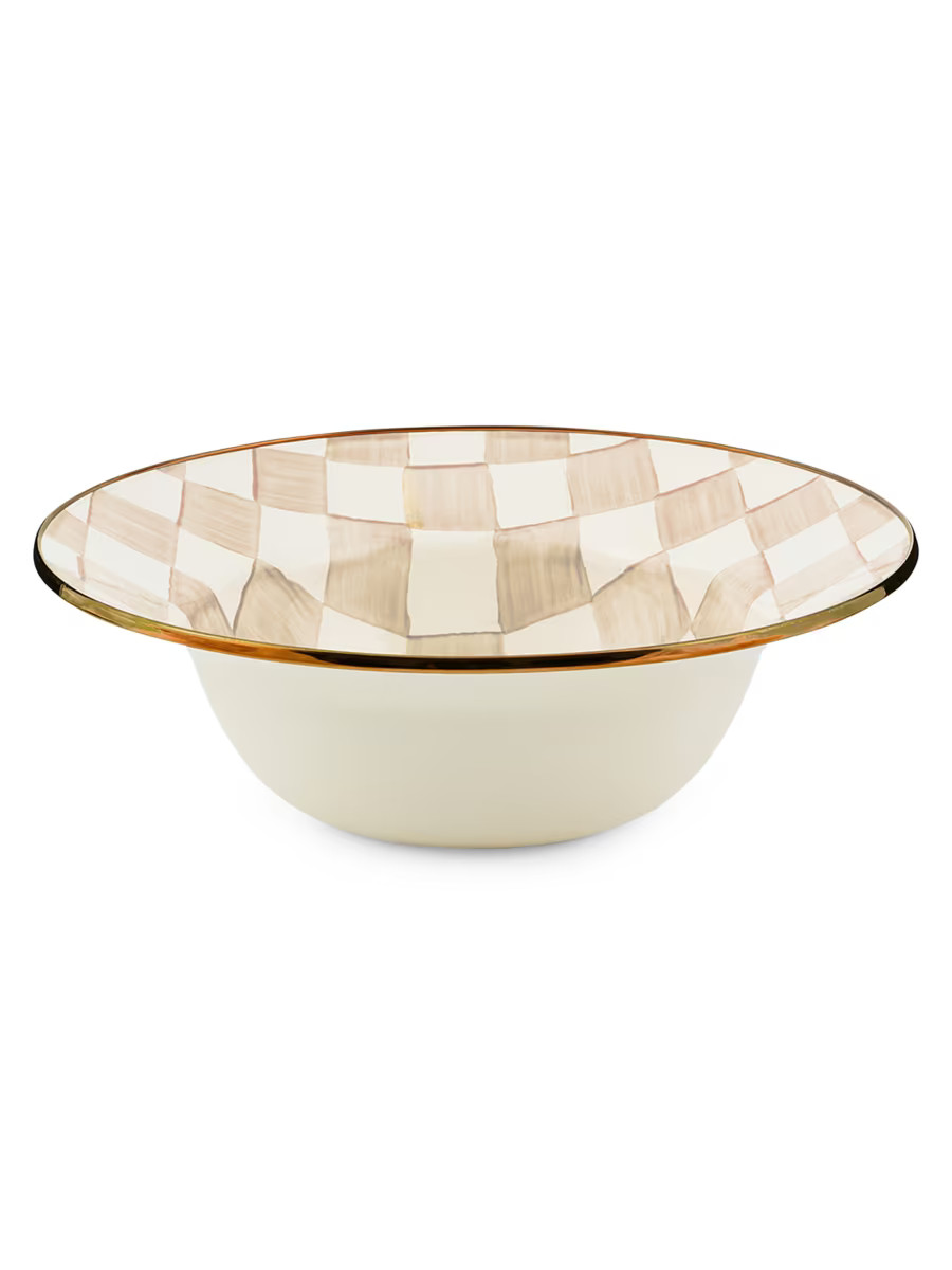 Mocha Check Serving Bowl | Saks Fifth Avenue