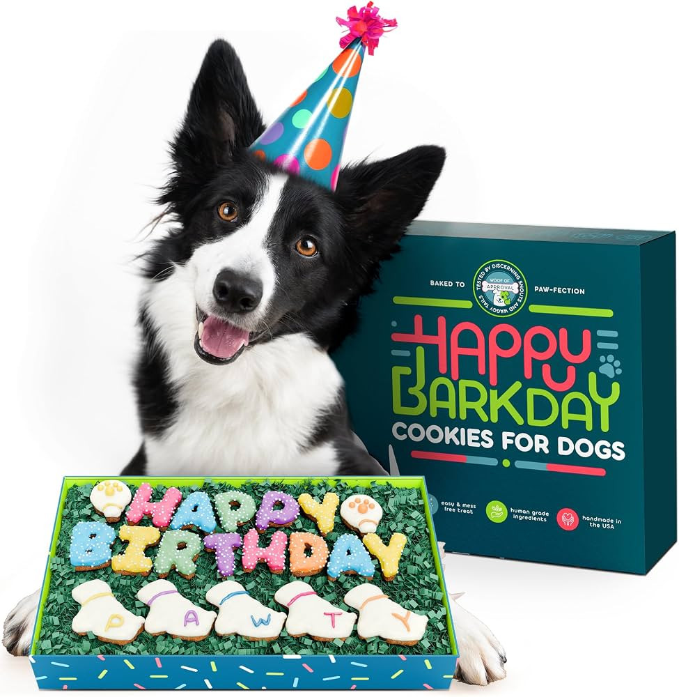 Dog Birthday Cookies - Treats for Dogs at Any Age - Made With Human-Grade Ingredients - Happy Bda... | Amazon (US)