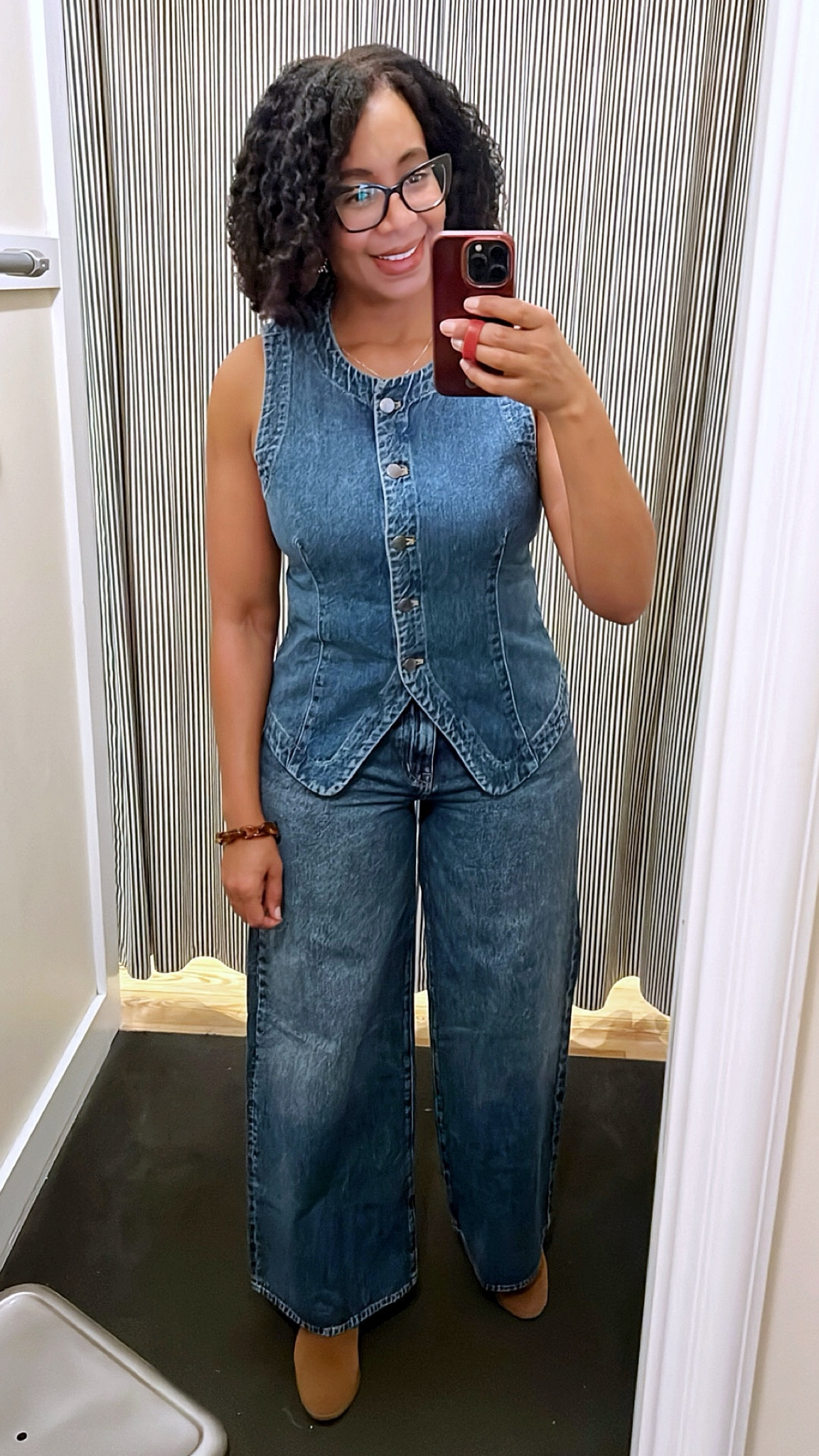 Love this denim vest and wide leg jeans combo in the Concho Wash. This look would be perfect this upcoming spring season. It’s currently on sale and you can save 30% off with code: SALEONSALE. I wore a size 8 in the vest and 29 in the jeans.

#LTKStyleTip #LTKMidsize #LTKFindsUnder100 #LTKSeasonal #LTKSaleAlert