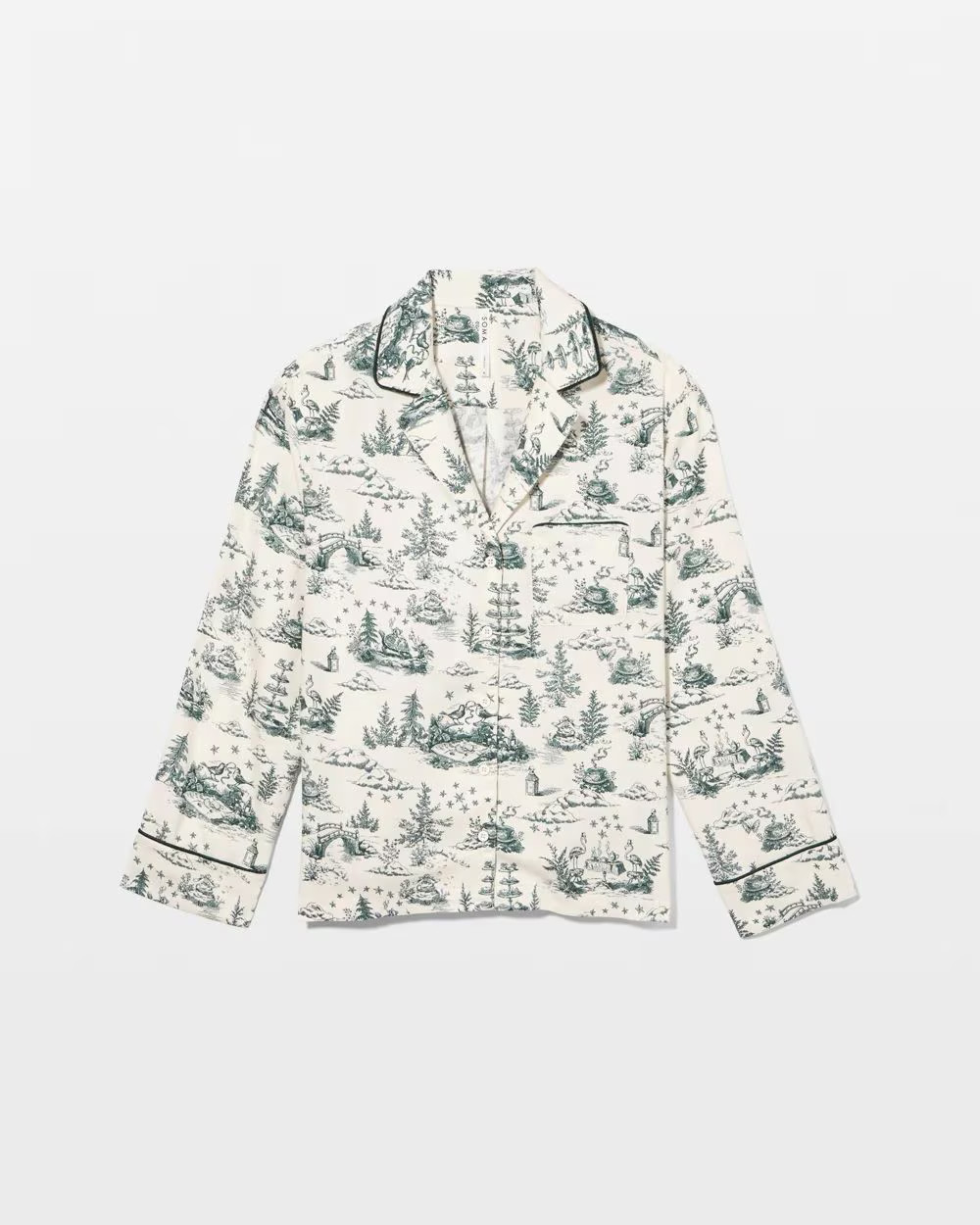 Long-Sleeve Notch Collar Pajama Top | Soma | SOMA