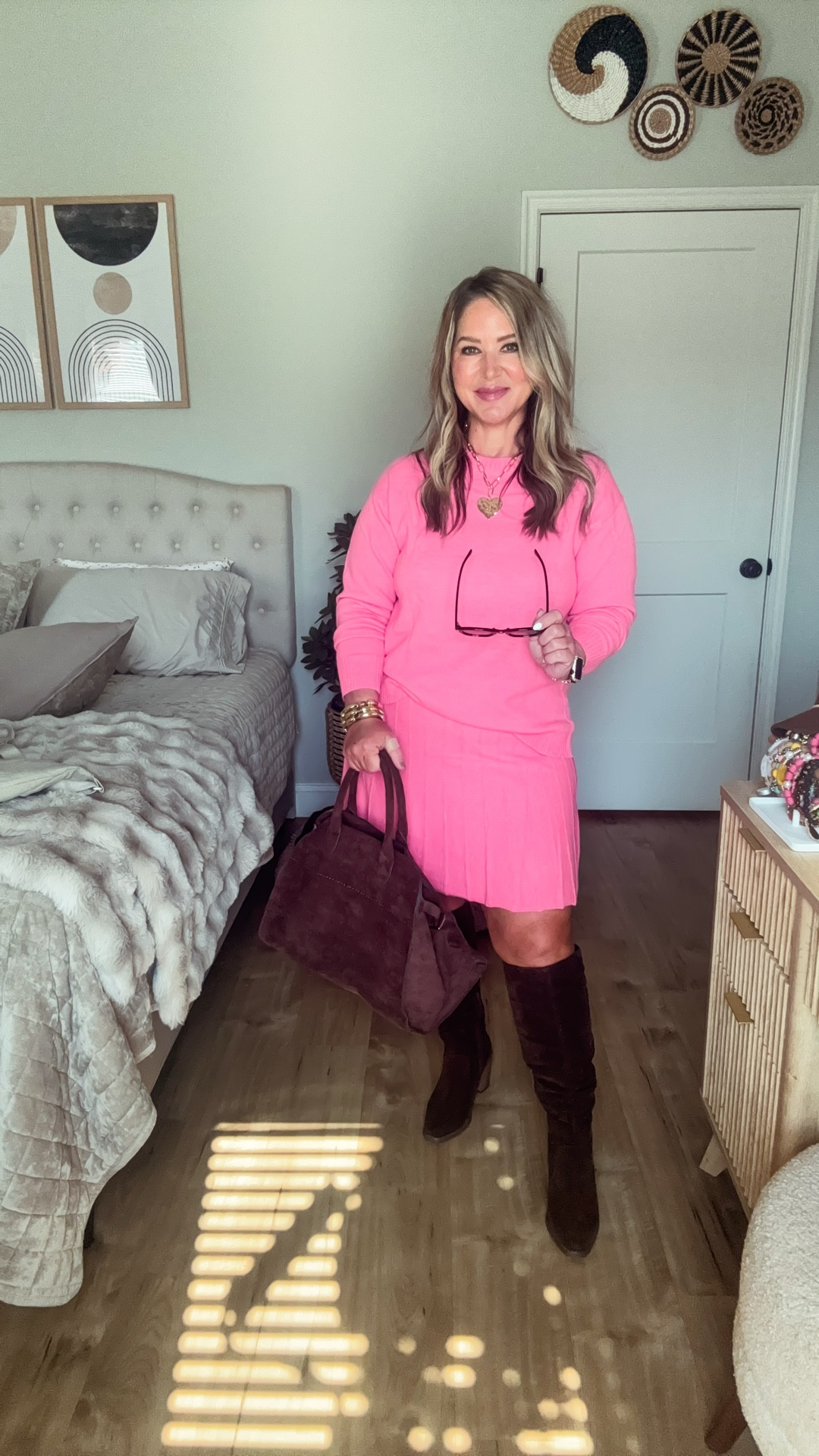 Size large
Boots tts and wide calf. This exact color is no longer available but I’ll link some similar options  

#LTKMidsize #LTKPetite #LTKOver40