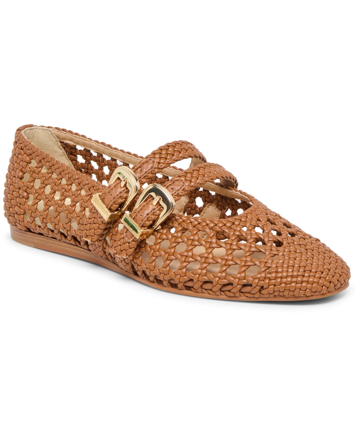Dolce Vita Women's Baylee Woven Double Strap Mary Jane Flats - Saddle Woven | Macy's