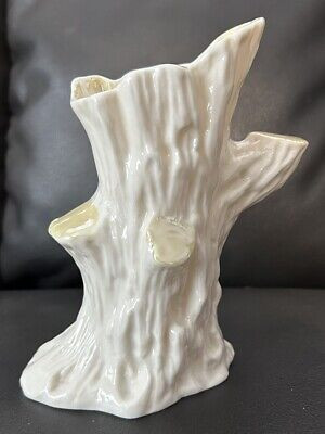 Vintage Belleek Ireland Tree Stump Vase Bone China 6” Green Mark  | eBay | eBay US