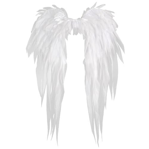 MehelloFeather Angel Wings White 2.3Ft Fairy Wings Costume Accessories for Photo Booth Women's Angel Props Cosplay Princess Stage Show | Amazon (US)