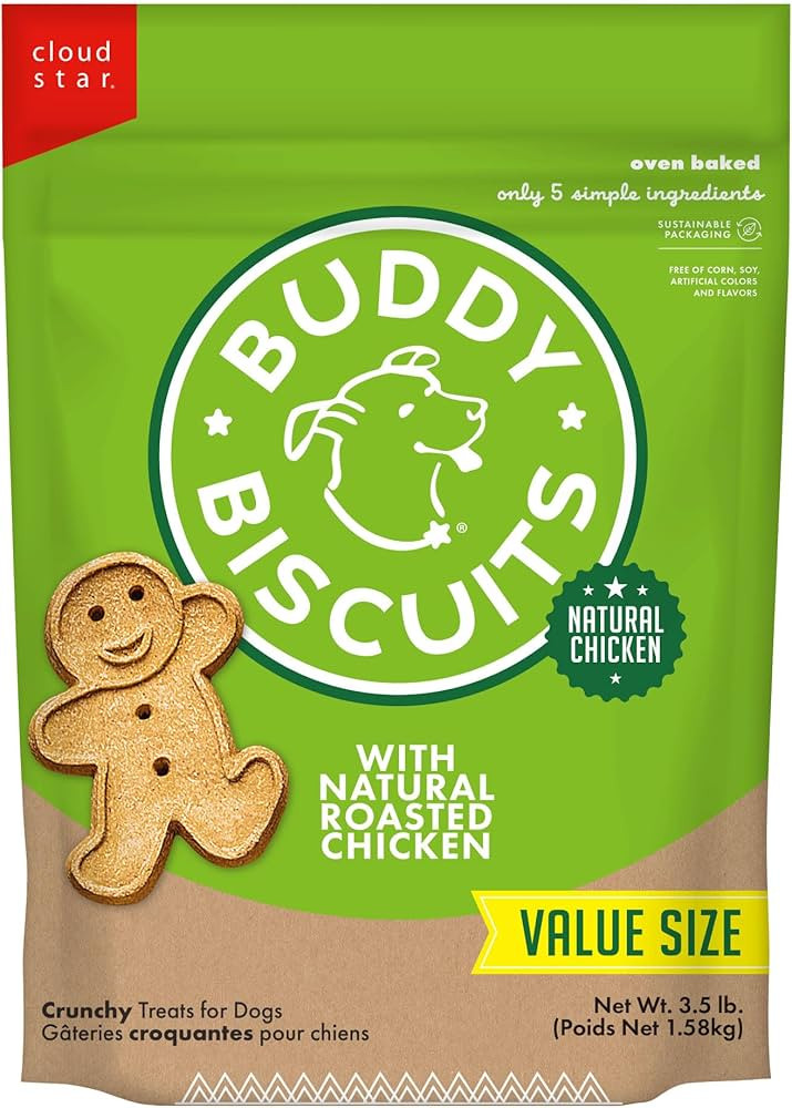 Buddy Biscuits 3.5 lbs. Bag of Crunchy Dog Treats Made with Roasted Chicken | Amazon (US)