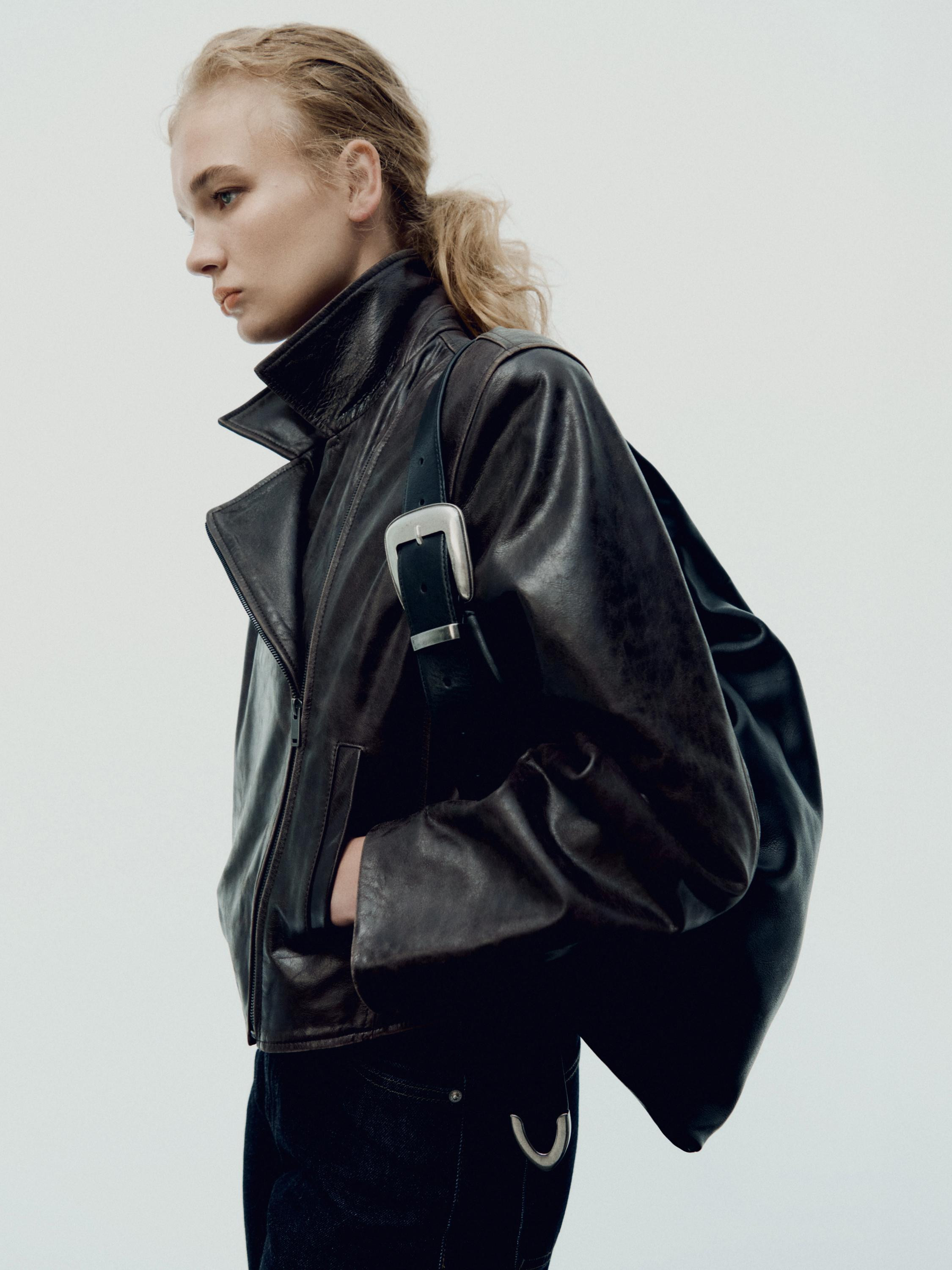 Bikerjacke aus Nappaleder | Massimo Dutti DE