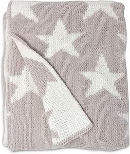 Living Textiles Grey Stars Chenille Soft Baby Blanket Reversible Premium Cozy Fabric for Best Com... | Amazon (US)