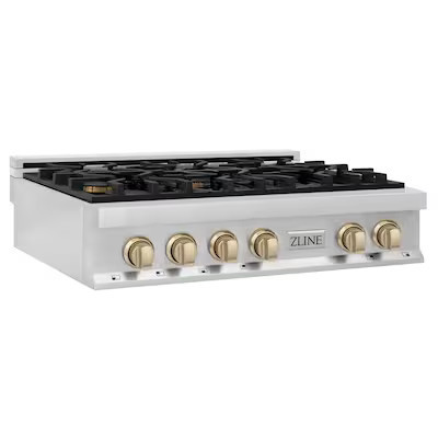 ZLINE KITCHEN & BATH Autograph Edition 36-in 6 Burners Stainless Steel Gas Cooktop | Lowe's