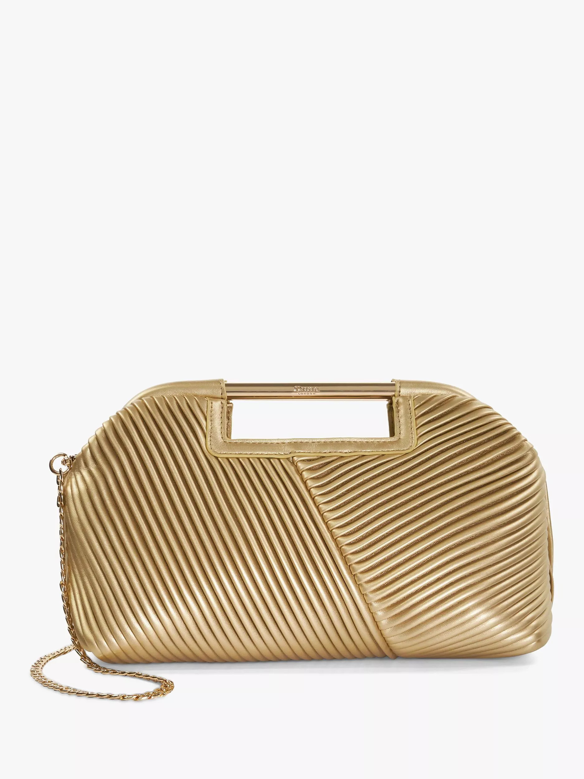 Dune Ebec Metal Handle Pleated Clutch Bag | John Lewis (UK)