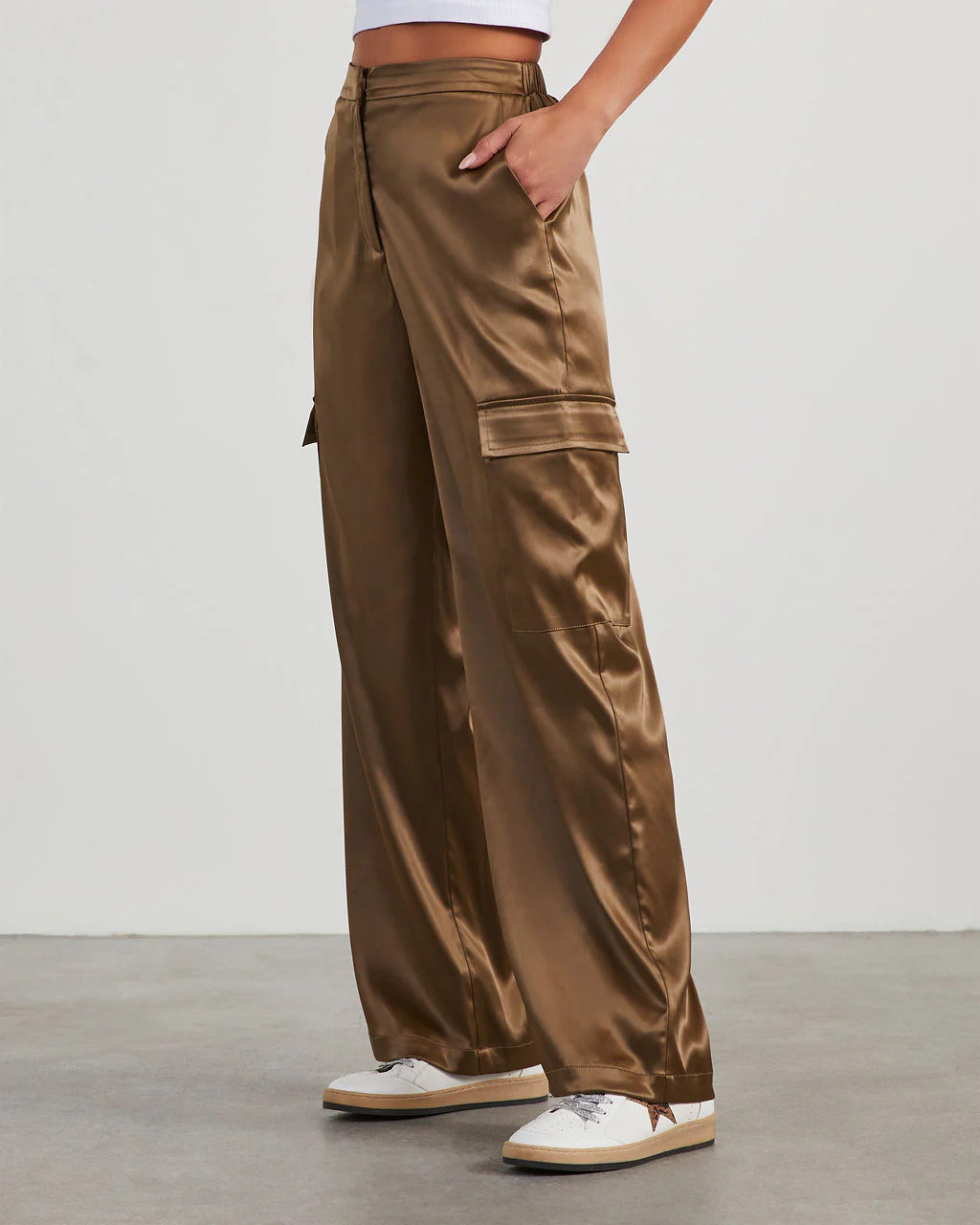 Adriano Satin Cargo Pants | VICI