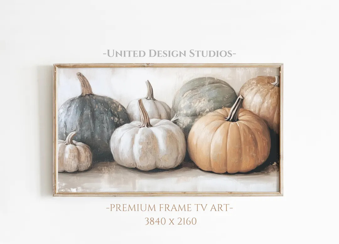 Frame TV Art Fall, Autumn Light Pumpkin, Muted Warm Halloween Art, Fall Frame Tv Art, Samsung Fra... | Etsy (US)