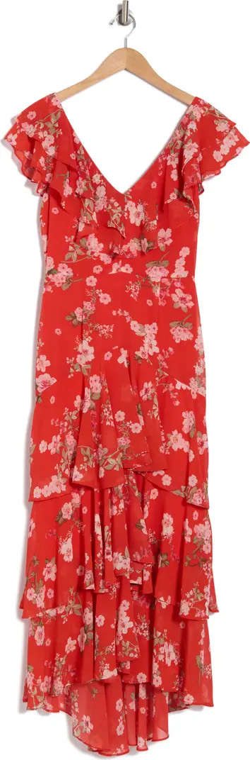 WAYF Floral Cap Sleeve Tiered Ruffle Dress | Nordstromrack | Nordstrom Rack