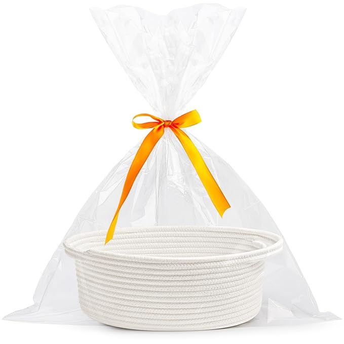 Pro Goleem Small Woven Burr Basket with Gift Bags and Ribbons Durable Baskets for Christmas Gifts... | Amazon (US)