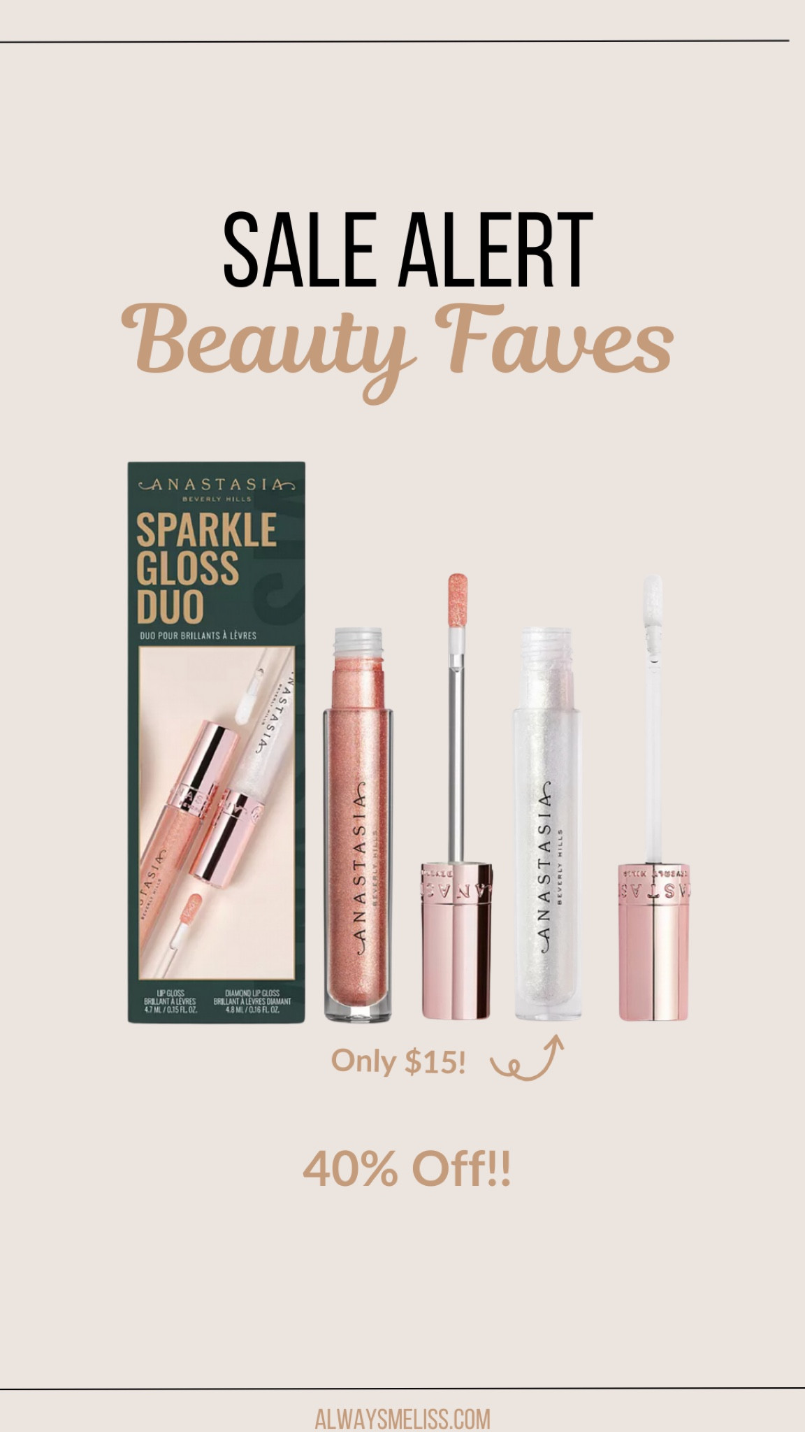 This lip combo looks so gorgeous. Great neutral color! Only $15.

Lip gloss
Anastasia 
Gloss set

#LTKSaleAlert #LTKBeauty