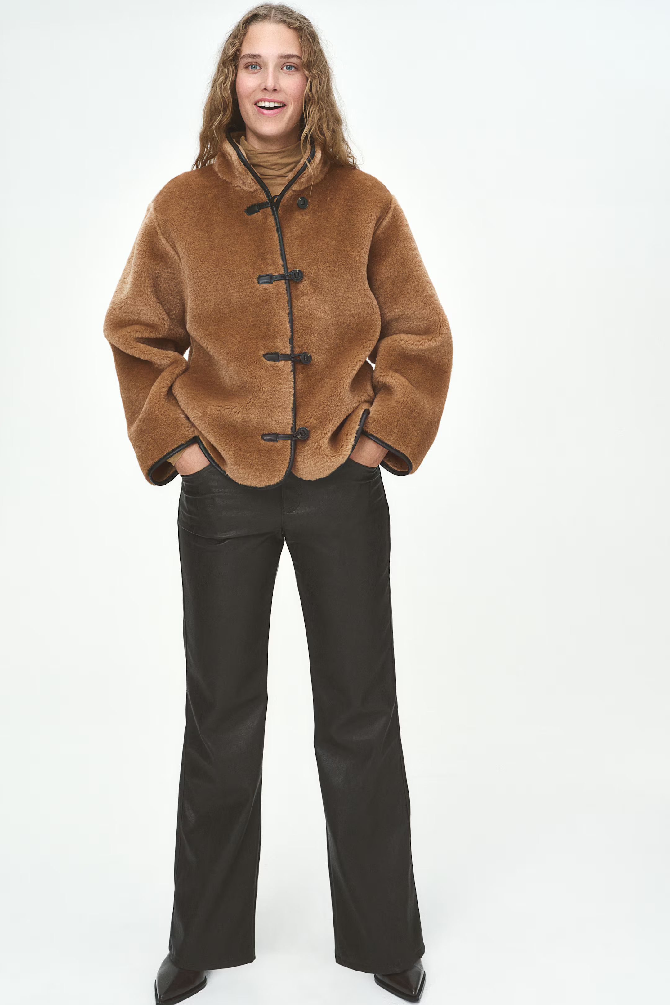 Fluffy Jacket - Dark beige - Ladies | H&M US | H&M (US + CA)