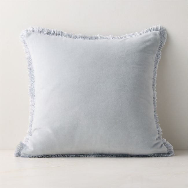 Bettie Light Blue Velvet Pillow Cover 20""x20 | CB2